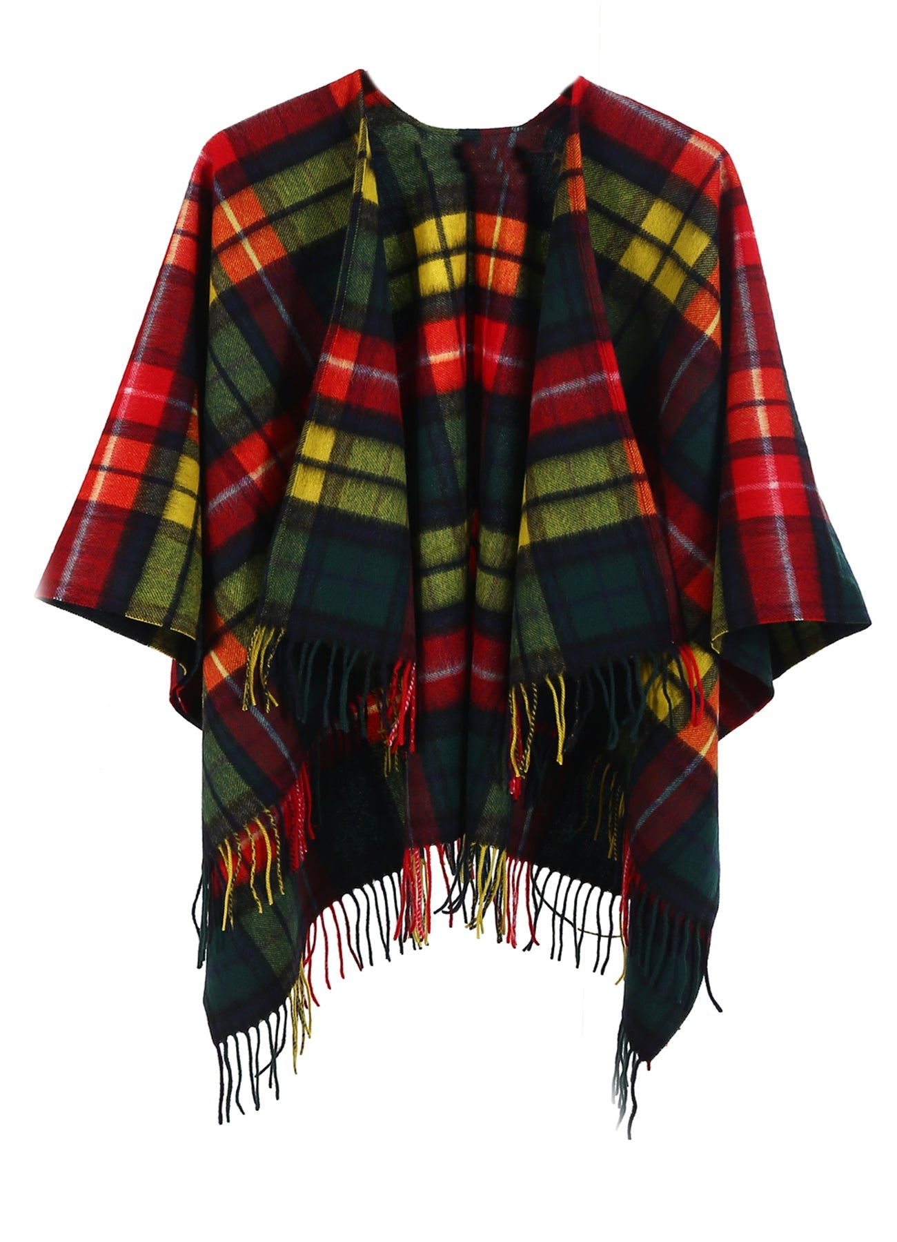Lucchi Italy Tartan Cape Lambswool Poncho Buchanan 100% Pure Lambswool
