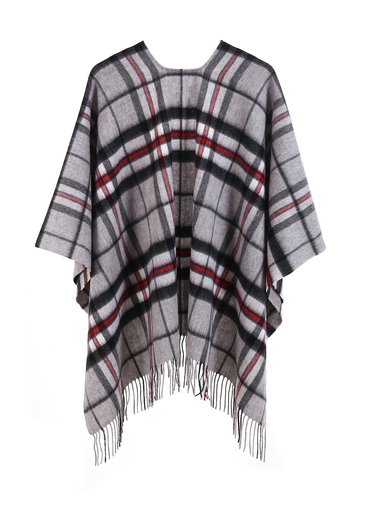 Lucchi Italy Cape Scottish Design Tartan Poncho 100% Pure Lambs wool