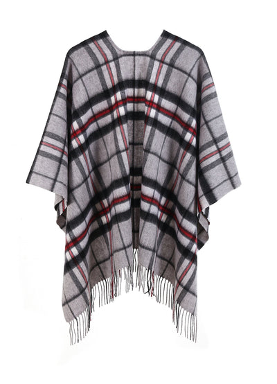 Lucchi Italy Cape Scottish Design Tartan Poncho 100% Pure Lambs wool