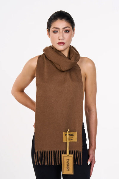 Lucchi Italy 100% Pure Cashmere Scarf Brown
