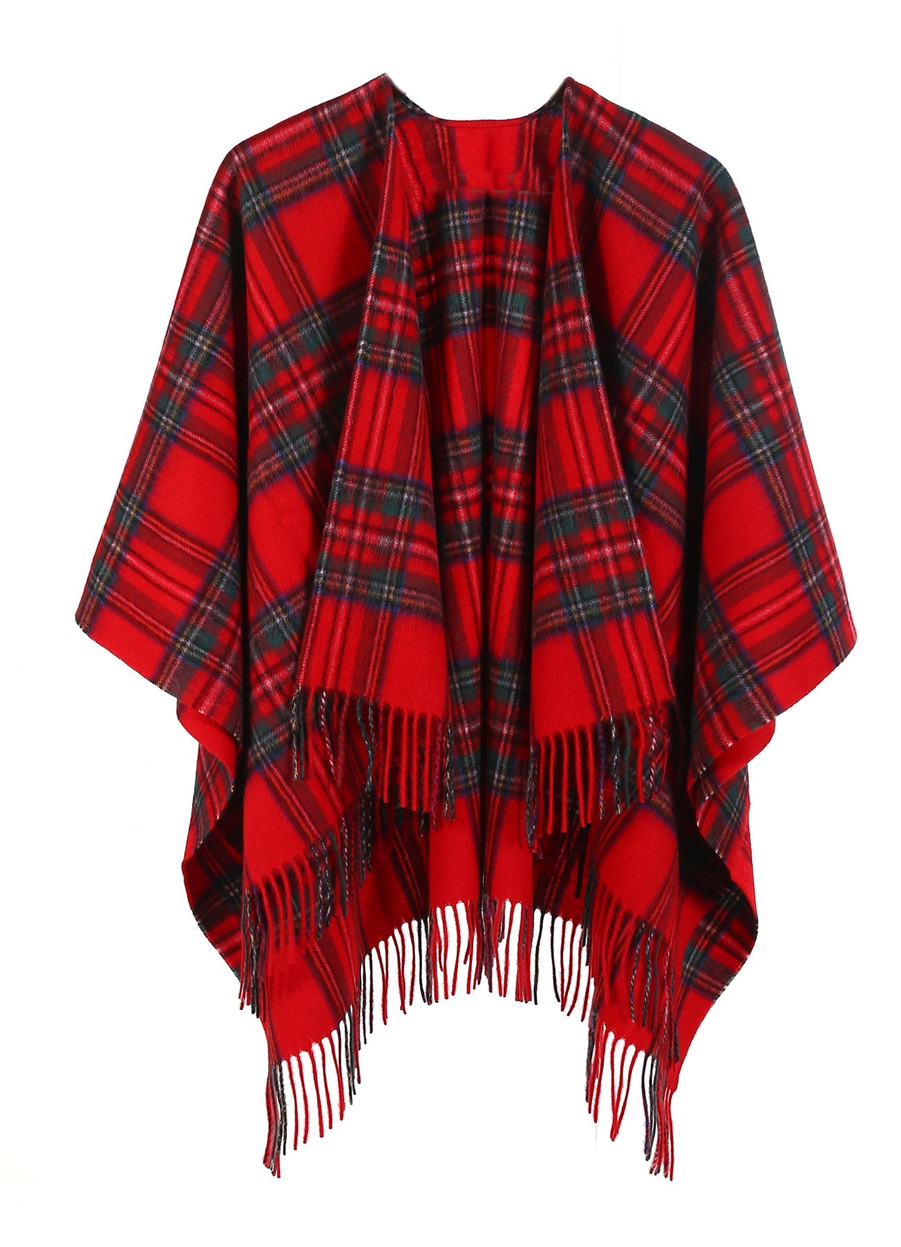 Lucchi Italy Cashmere Poncho Cape Scottish Royal Stewart