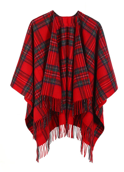 Lucchi Italy Cashmere Poncho Cape Scottish Royal Stewart