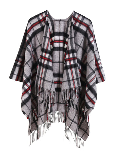 Lucchi Italy Cape Scottish Design Tartan Poncho 100% Pure Lambs wool