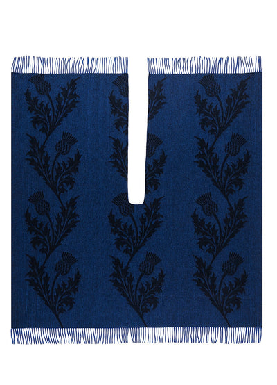 Lucchi Italy Single Thistle Navy Cape 100% Pure Lambswool