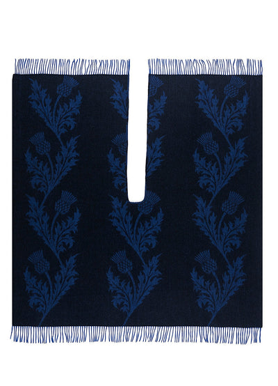 Lucchi Italy Single Thistle Navy Cape 100% Pure Lambswool