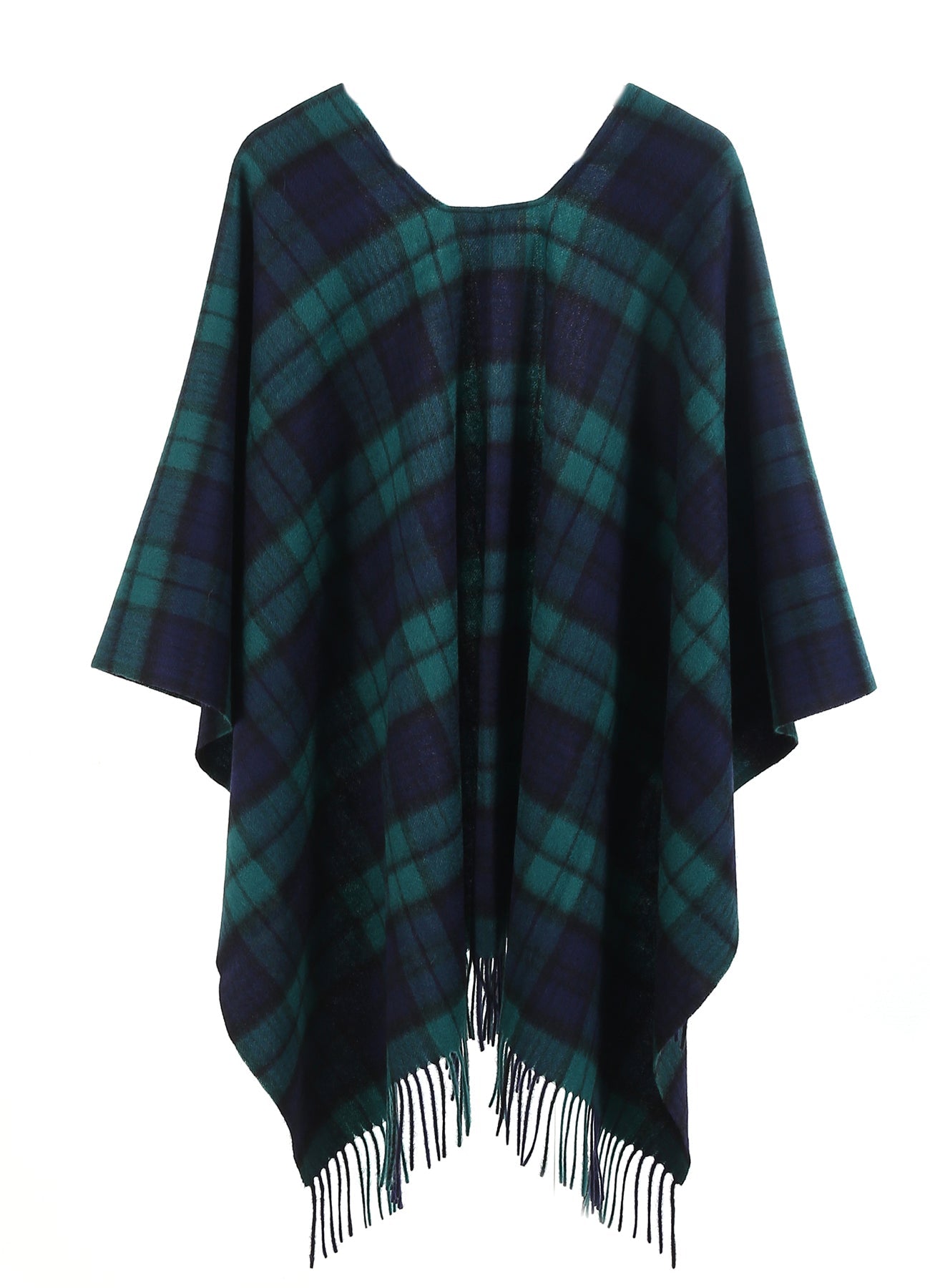 Lucchi Italy Black Watch Cape 100% Pure Lambswool