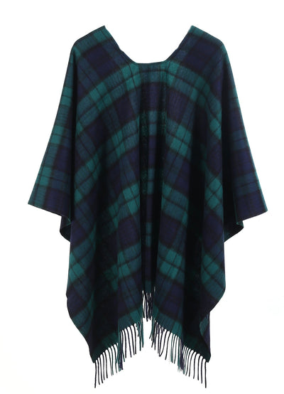 Lucchi Italy Black Watch Cape 100% Pure Lambswool