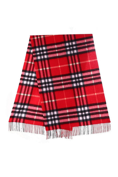 Lucchi Italy Cashmere Scarf DC Classic Red Oversized Wrap
