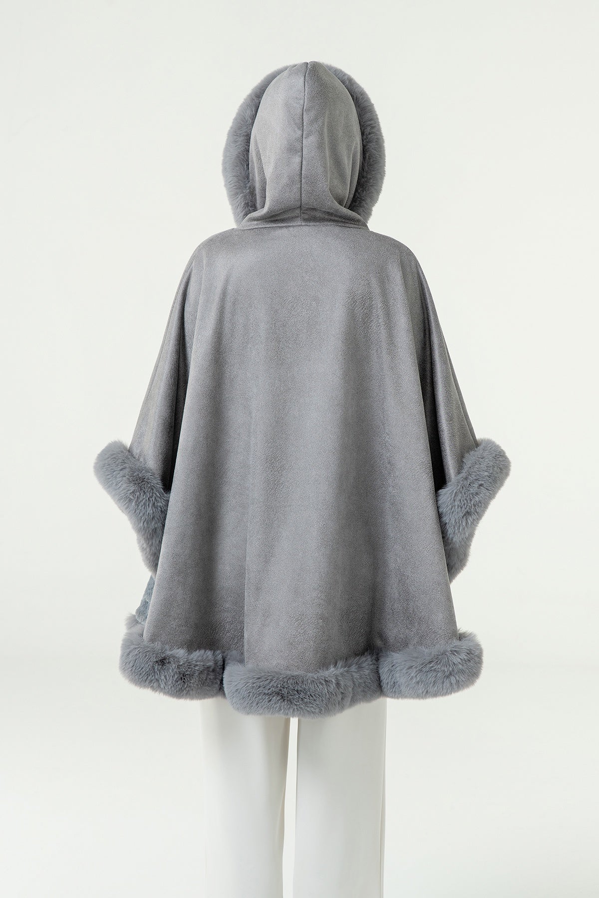 Lucchi Italy Women's Hooded Cape - Grey