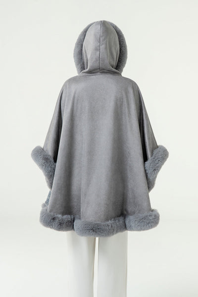 Lucchi Italy Women's Hooded Cape - Grey
