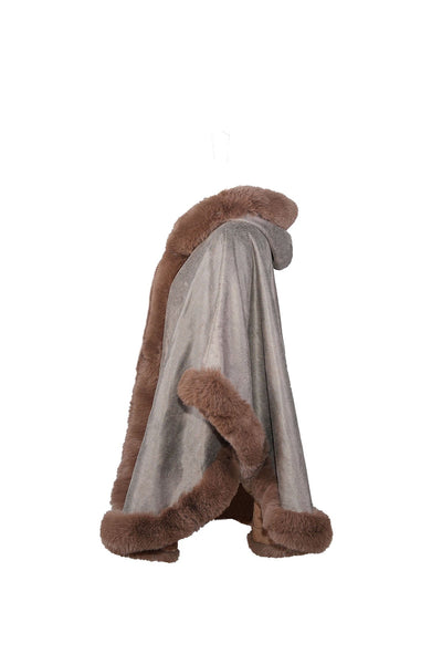 Lucchi Italy Women's Hooded Cape - Brown