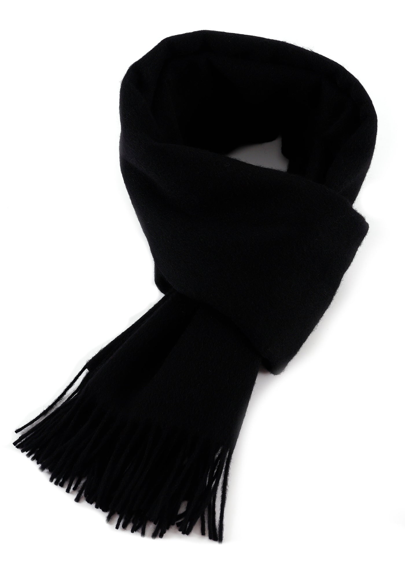 Lucchi Italy Plain Scarf Black Oversized Wrap 100% Pure Lambswool
