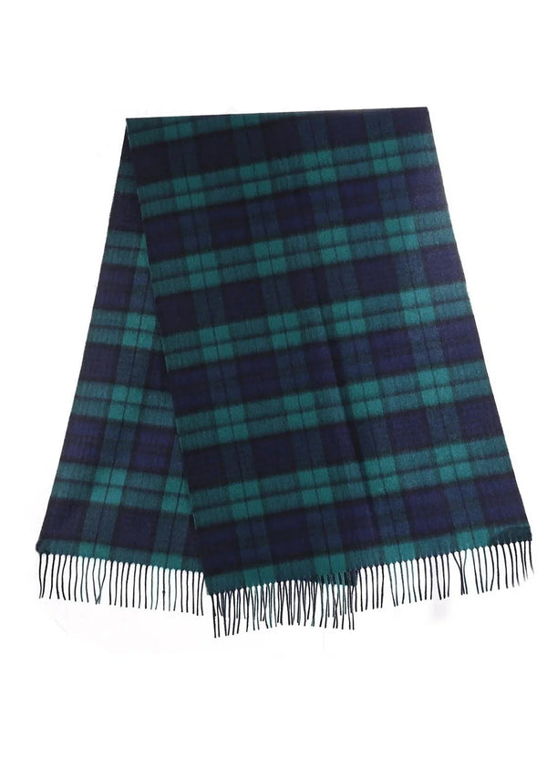 Lucchi Italy Blanket 100% Pure Lambs wool Throw Black Watch