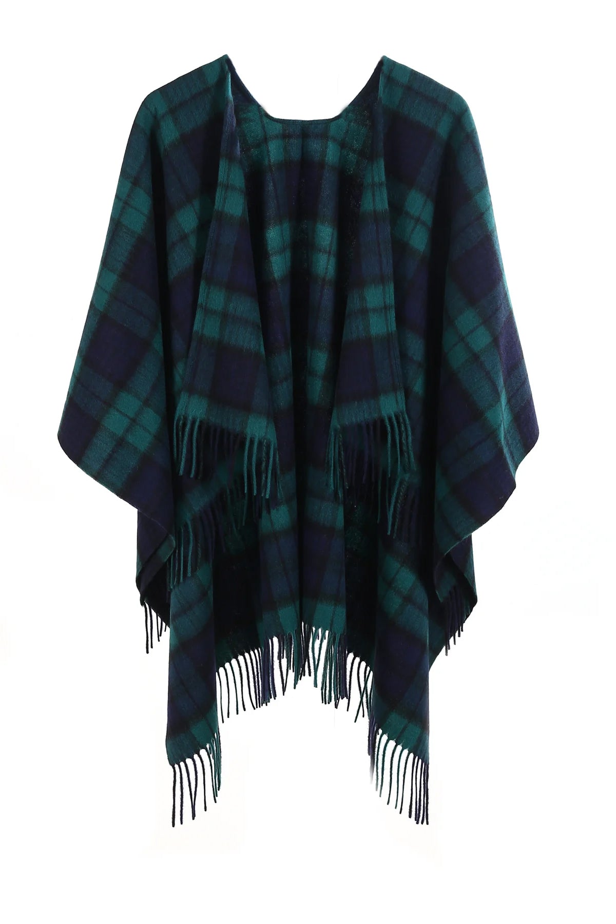 Lucchi Italy Black Watch Cape 100% Pure Lambswool