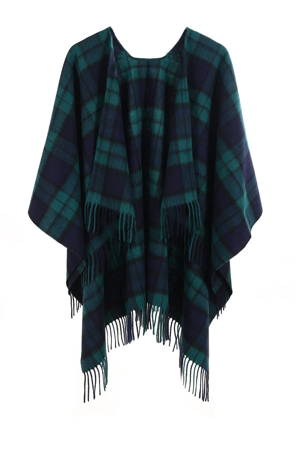 Lucchi Italy Black Watch Cape 100% Pure Lambswool