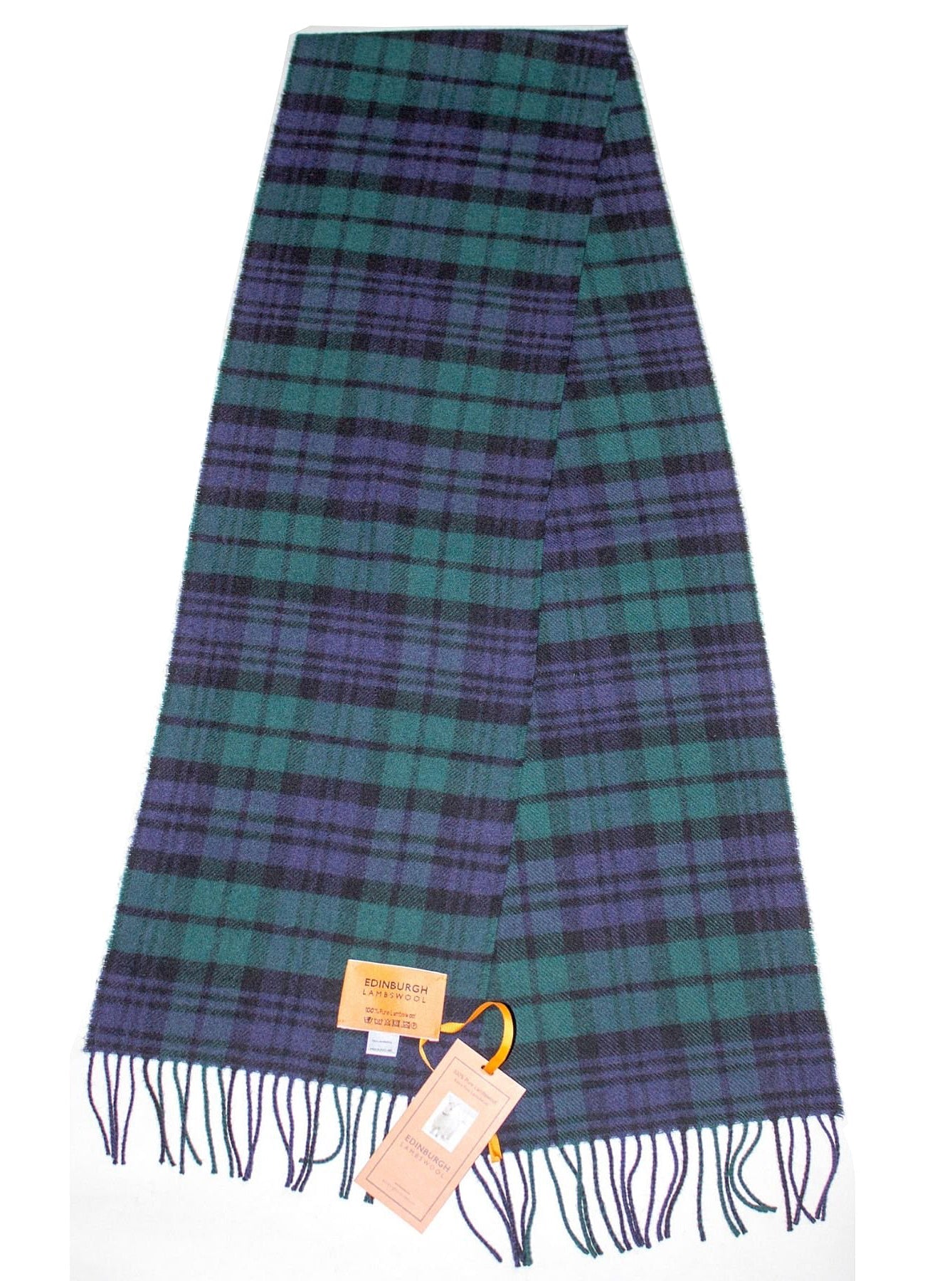Lucchi Italy Black Watch Scarf - Made in Scotland 100% Pure Lambswool