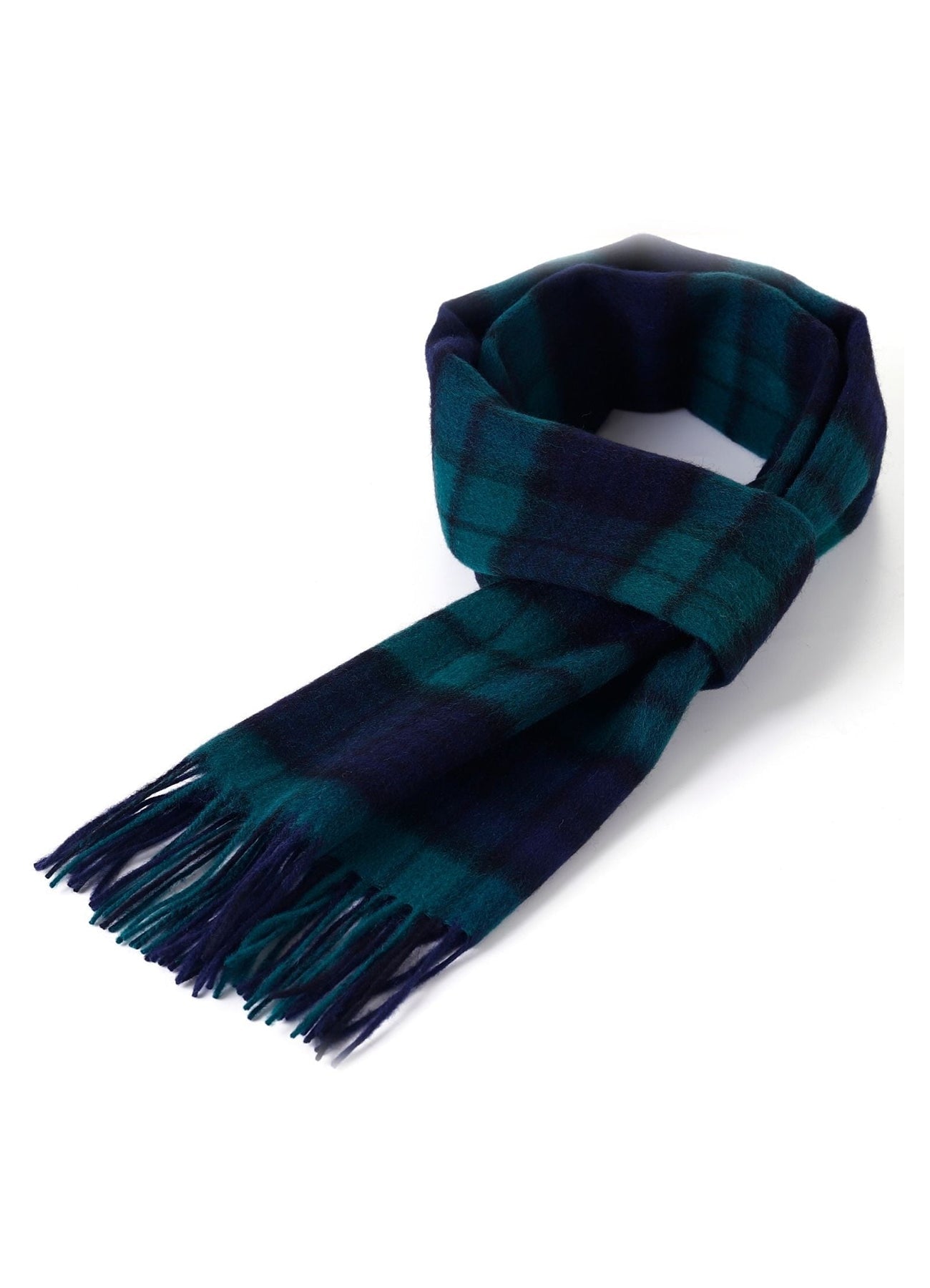 Lucchi Italy 100% Pure Cashmere Scarf Design Black Watch Tartan - Big Size