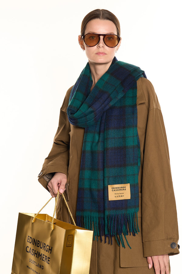 Black Watch Stole 100% Pure Cashmere