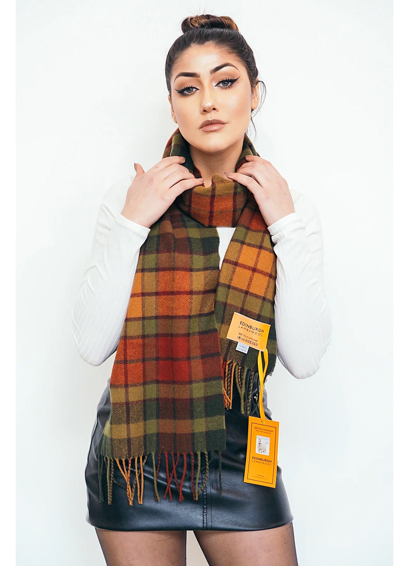 Lucchi Italy Buchanan Autumn - Made in Scotland Scarf 100% Pure Lambswool