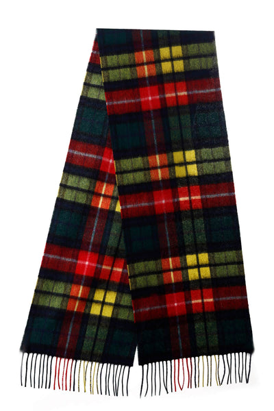 Lucchi Italy 100% Pure Cashmere Scarf Scottish Design Buchanan Tartan - Big Size