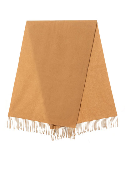Lucchi Italy Plain Scarf Camel Oversized Wrap 100% Pure Lambswool