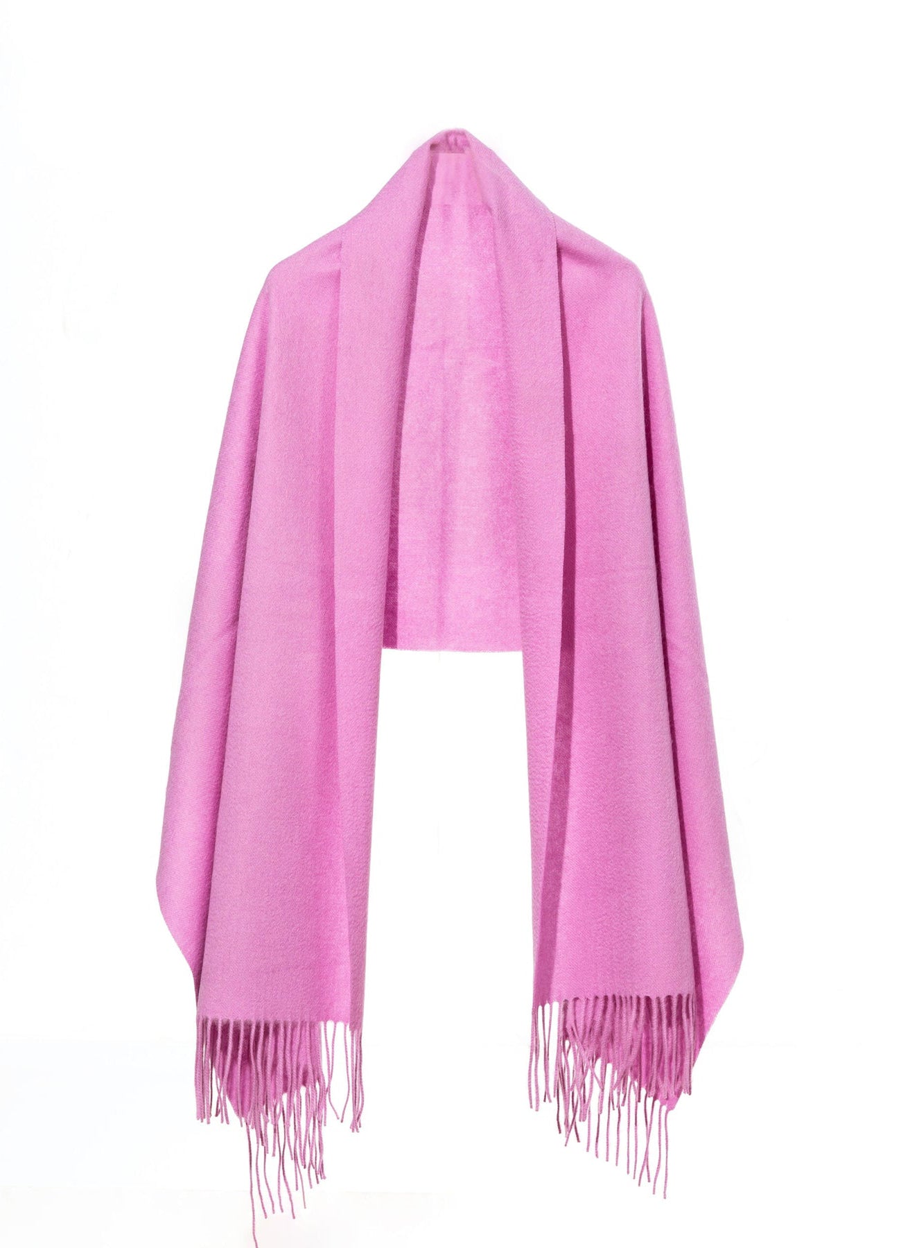 Lucchi Italy Plain Scarf Dark Pink Oversized Wrap 100% Pure Lambswool