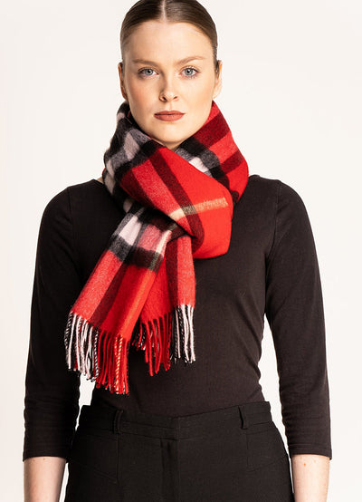 Lucchi Italy DC Red Stole 100% Pure Lambswool