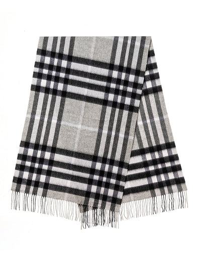 Lucchi Italy Scarf DC Check Oversized Wrap 100% Pure Lambswool