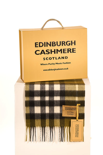 DC Check Cashmere Scarf Green