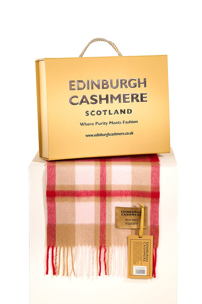 DC Scott Cashmere Scarf Red/Camel
