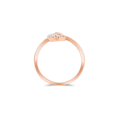 Lucchi Italy 18k White and Rose Gold with Diamond - Ring Style 31 (Size 14)