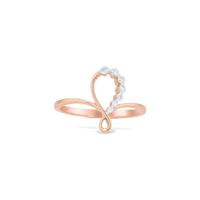 Lucchi Italy 18k White and Rose Gold with Diamond - Ring Style 31 (Size 14)