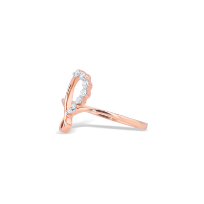 Lucchi Italy 18k White and Rose Gold with Diamond - Ring Style 31 (Size 14)