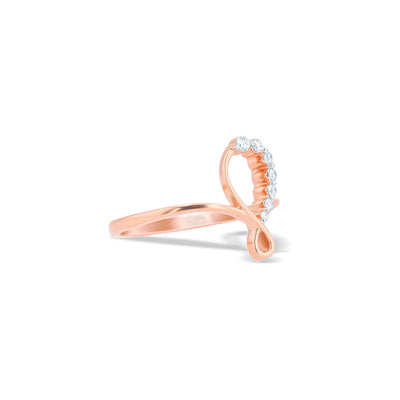 Lucchi Italy 18k White and Rose Gold with Diamond - Ring Style 31 (Size 14)