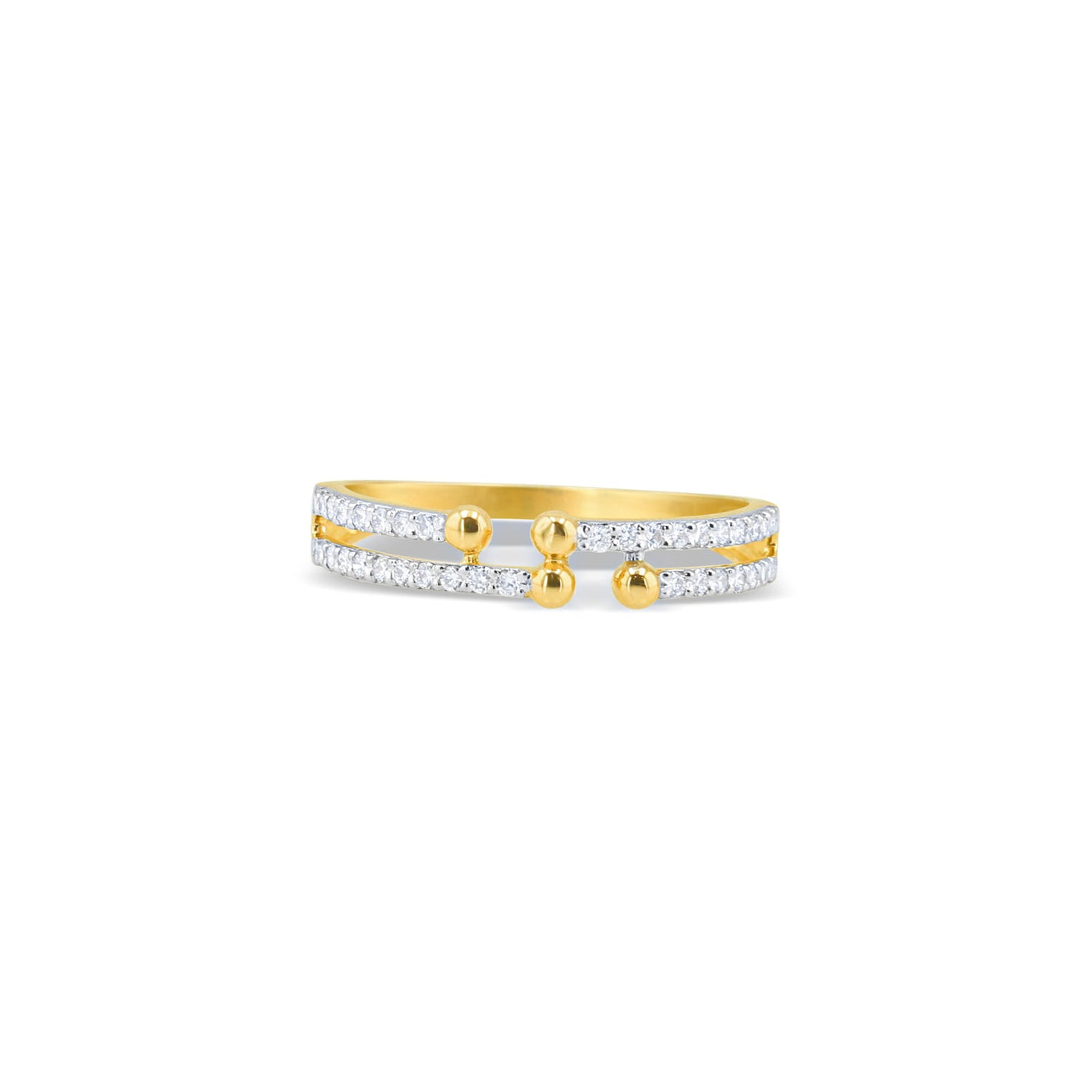 Lucchi Italy 18k White and Yellow Gold with Diamond - Ring Style 54 (Size 14)