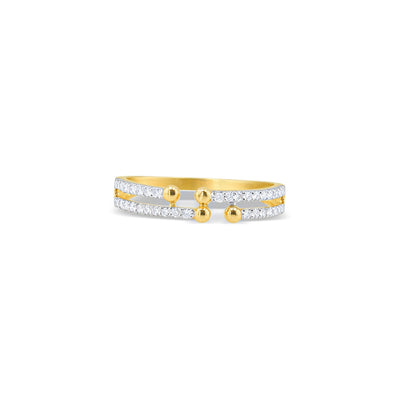 Lucchi Italy 18k White and Yellow Gold with Diamond - Ring Style 54 (Size 14)