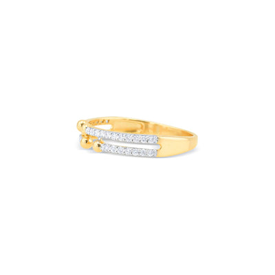 Lucchi Italy 18k White and Yellow Gold with Diamond - Ring Style 54 (Size 14)