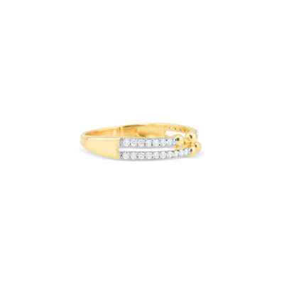 Lucchi Italy 18k White and Yellow Gold with Diamond - Ring Style 54 (Size 14)