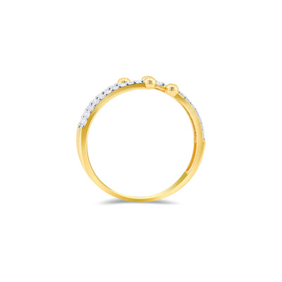Lucchi Italy 18k White and Yellow Gold with Diamond - Ring Style 54 (Size 14)