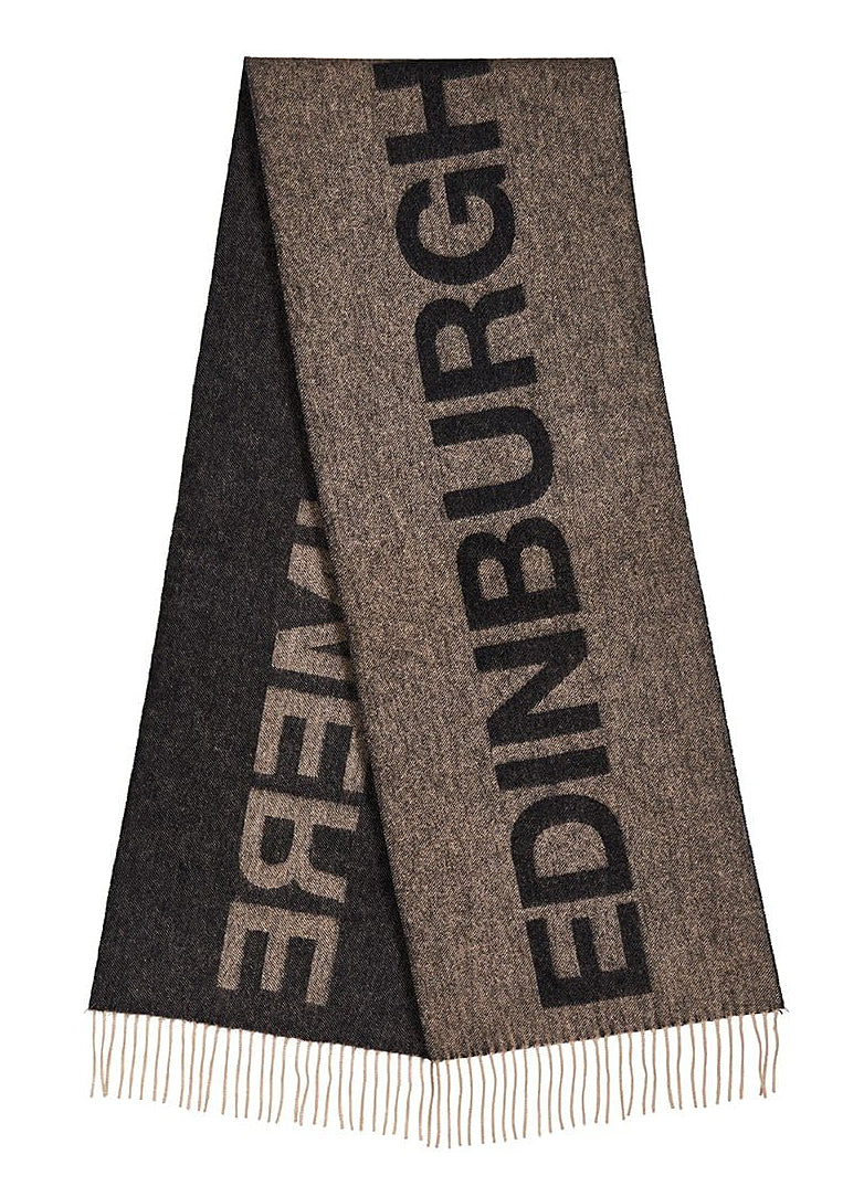 Lucchi Italy Edinburgh Charcoal Scarf 100% Pure Lambswool