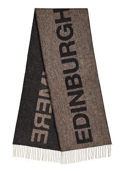 Lucchi Italy Edinburgh Charcoal Scarf 100% Pure Lambswool