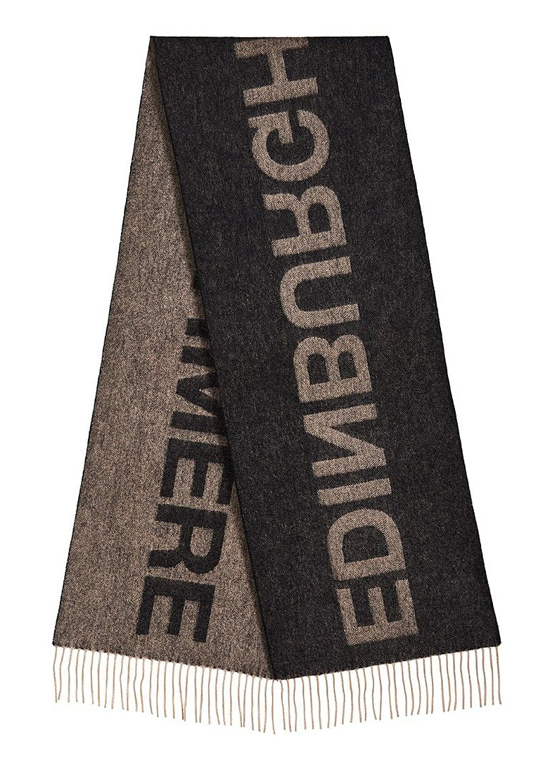 Lucchi Italy Edinburgh Charcoal Scarf 100% Pure Lambswool