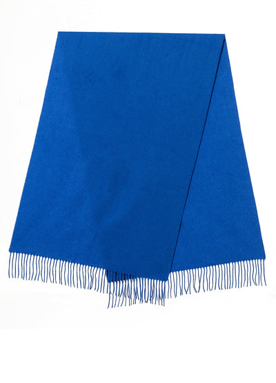 Lucchi Italy Plain Scarf Dark Blue Oversized Wrap 100% Pure Lambswool