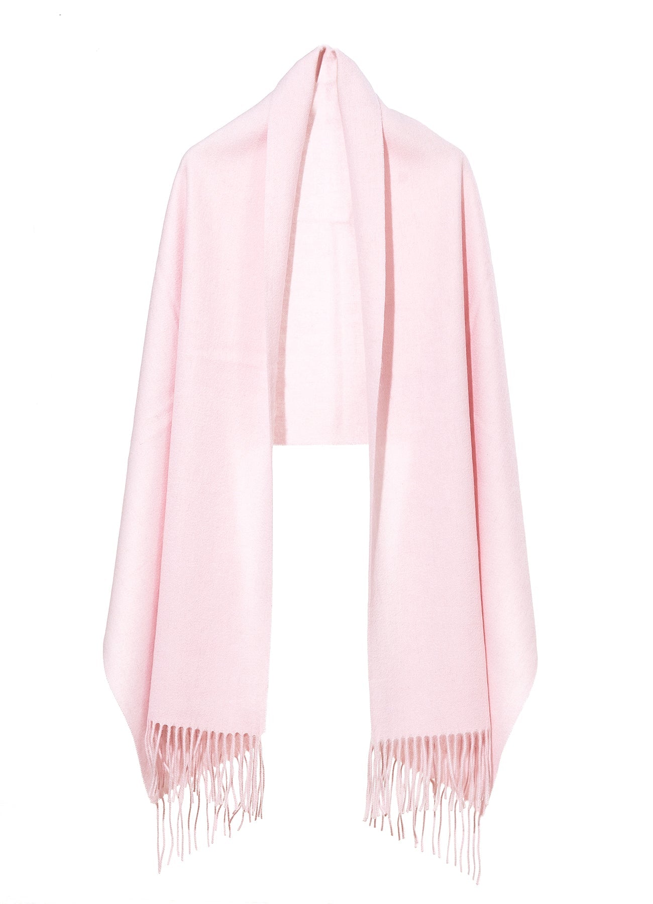 Lucchi Italy Plain Scarf Light Pink Oversized Wrap 100% Pure Lambswool