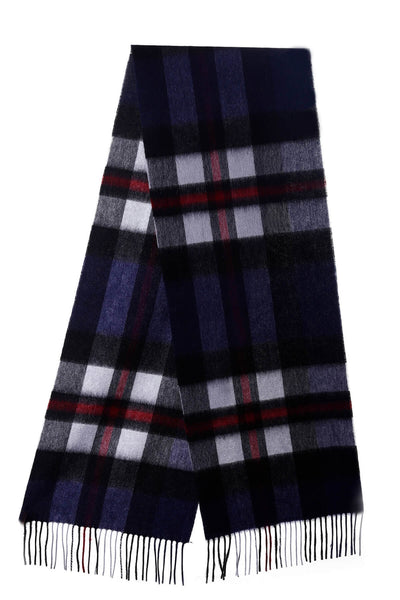 Lucchi Italy 100% Pure Cashmere Scarf Scottish Design Navy - Big Size