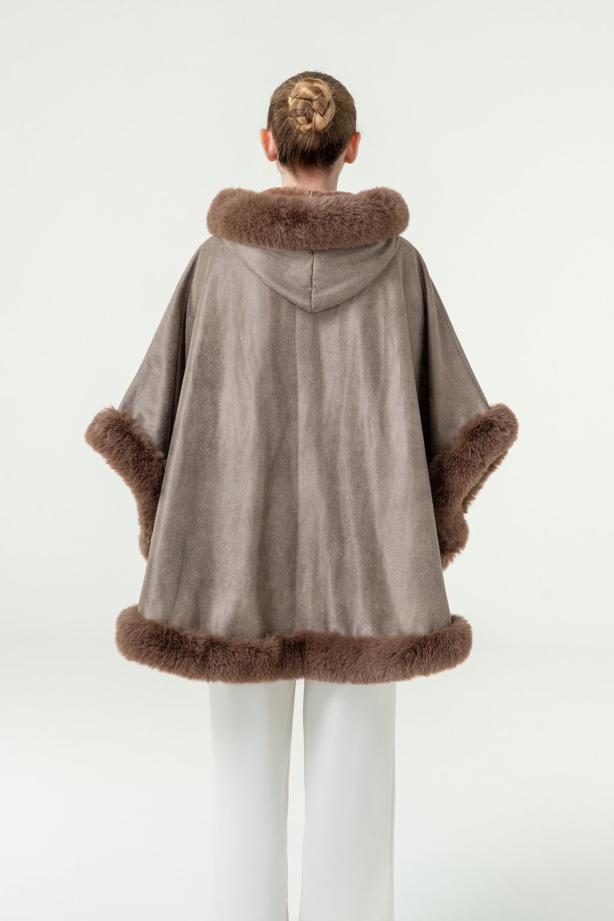 Lucchi Italy Women's Hooded Cape - Brown