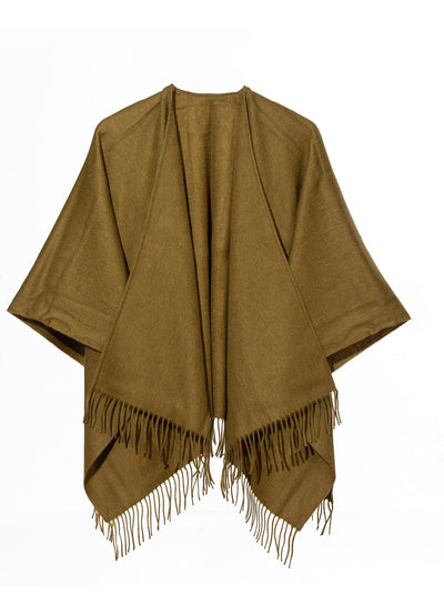 Lucchi Italy Plain Cape Green Poncho 100% Pure Lambswool