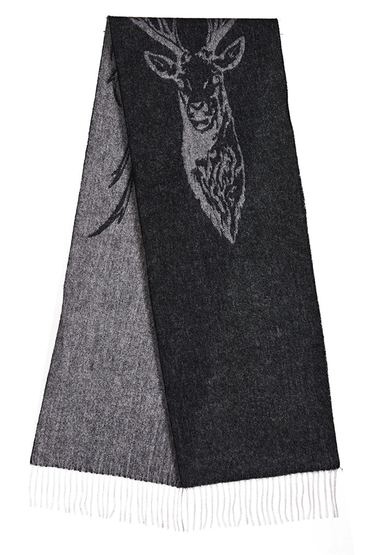 Lucchi Italy Stag Grey Scarf 100% Pure Lambswool