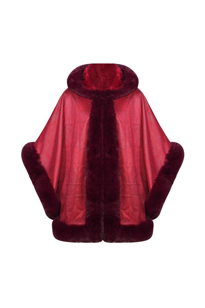 Lucchi Italy Women's Hooded Cape - Red