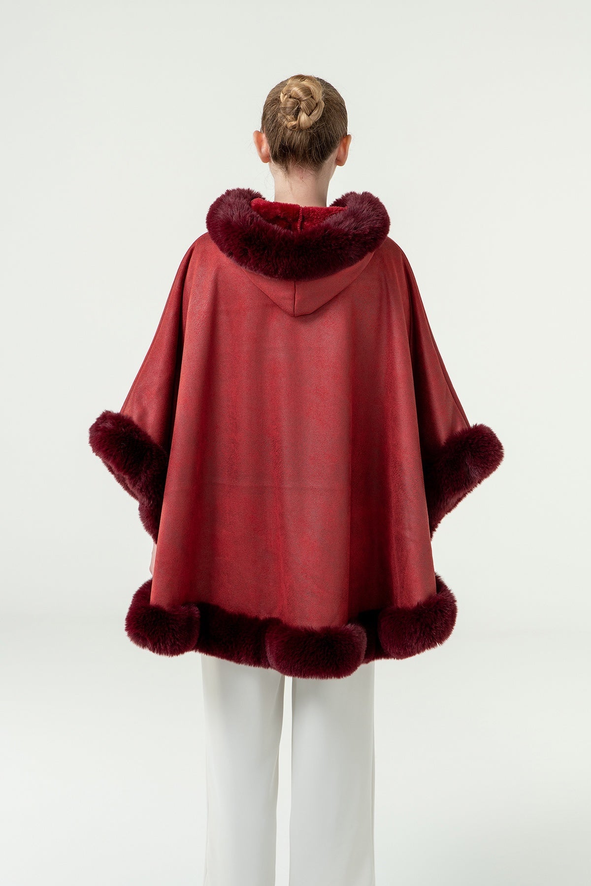 Lucchi Italy Women's Hooded Cape - Red